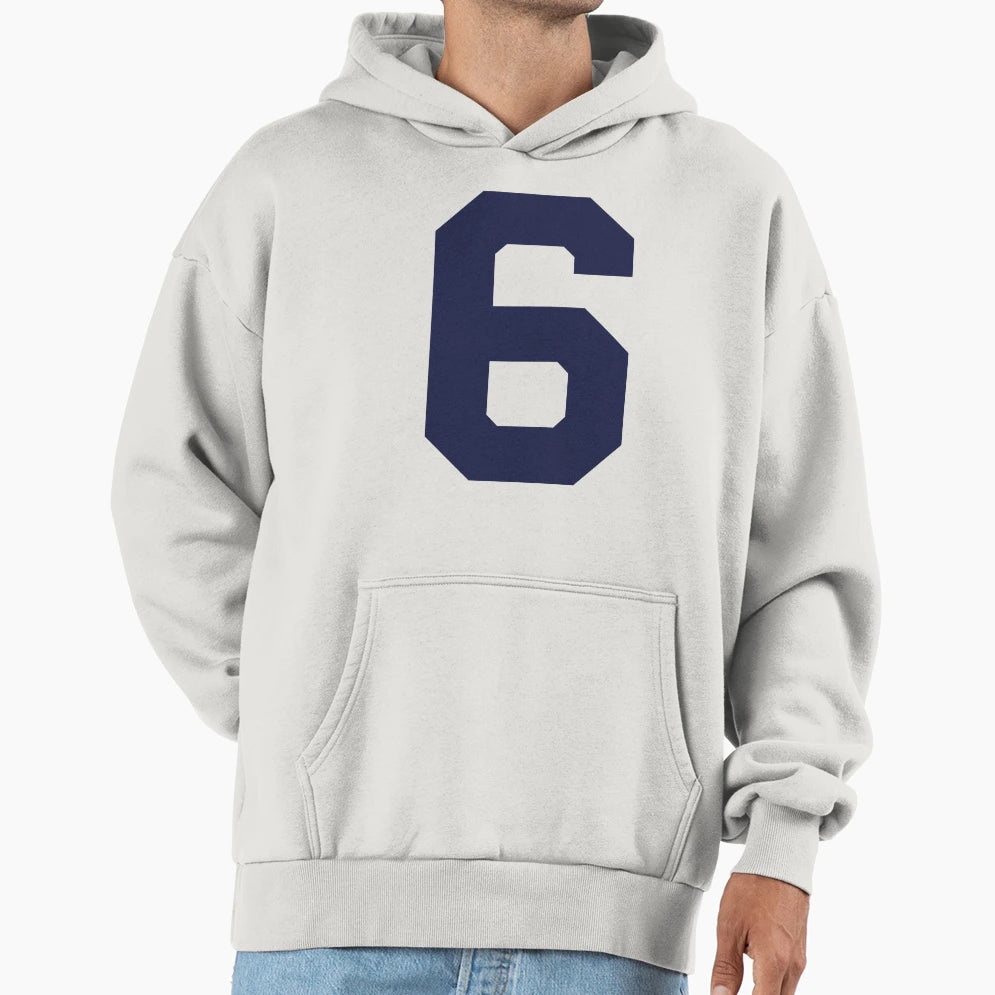 Number 6 Marine Blue Six Sports Number 6 Hoodie - Unique Graphic Unisex - T-Shirt, Sweatshirt, Hoodie
