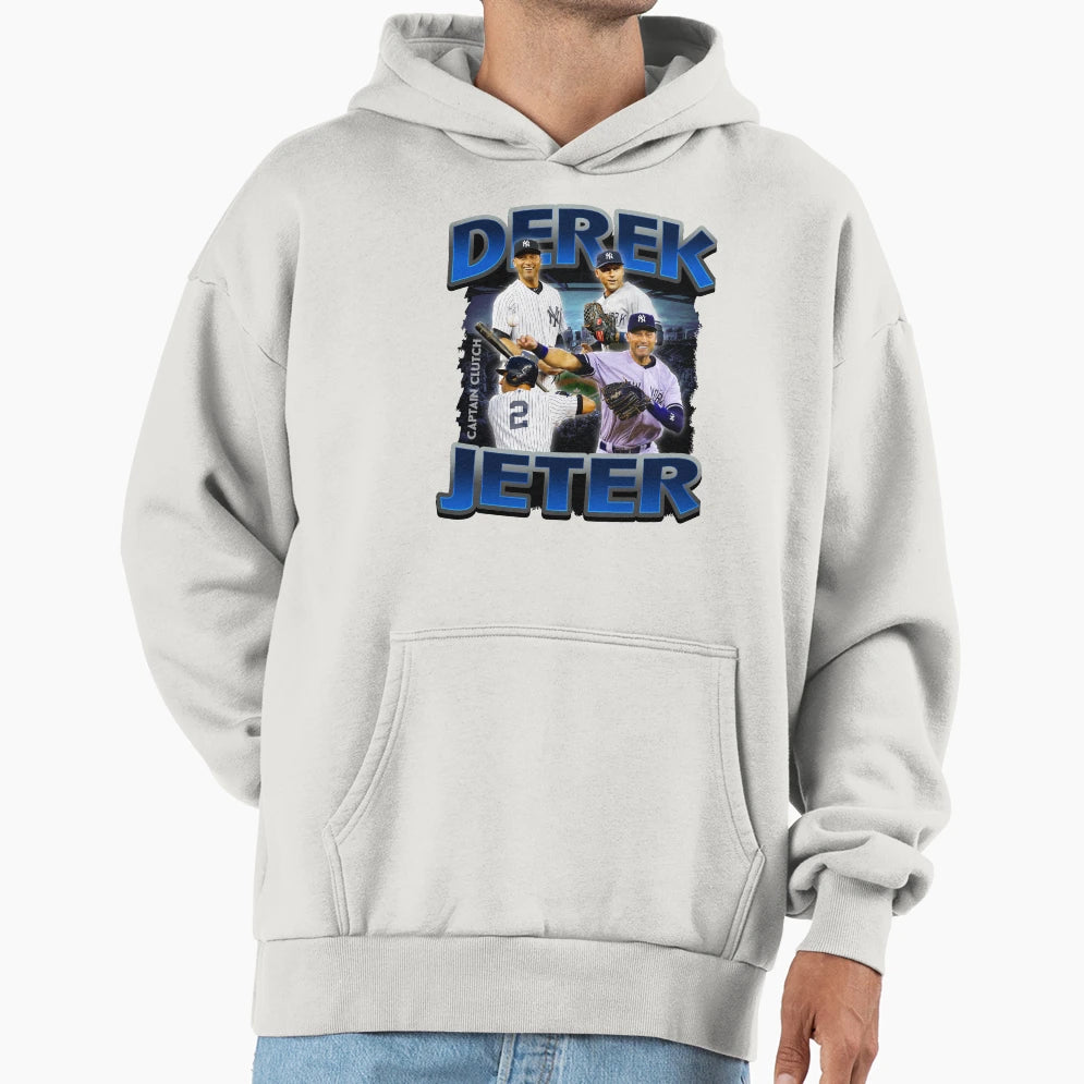 Derek Jeter Baseball Artwork Collage Four Hoodie - Trendy Graphic Unisex - T-Shirt, Sweatshirt, Hoodie