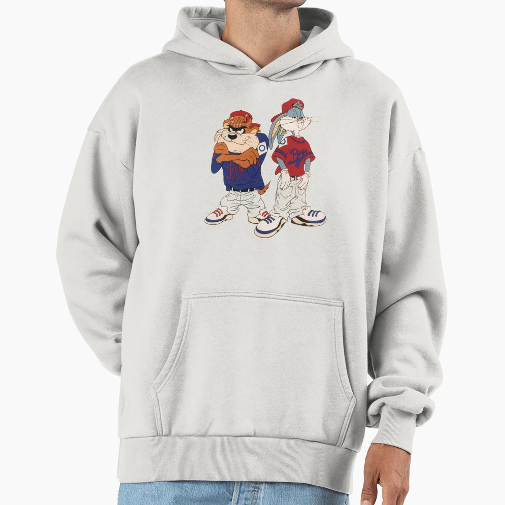 90S Bugz Bunny Tazz Orignal Hoodie - Graphic Print for Adults - T-Shirt, Sweatshirt, Hoodie