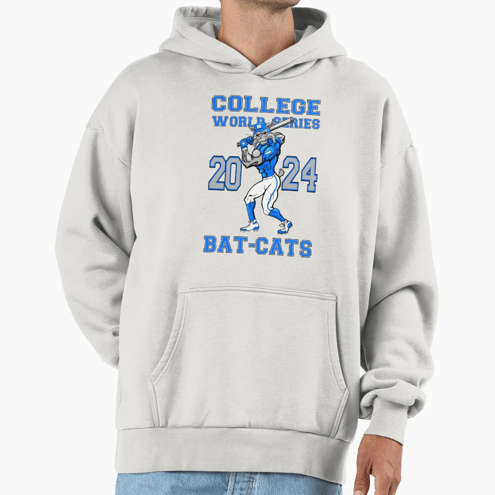 College World Series Bat Cats Hoodie - Novelty Apparel Unisex - T-Shirt, Sweatshirt, Hoodie