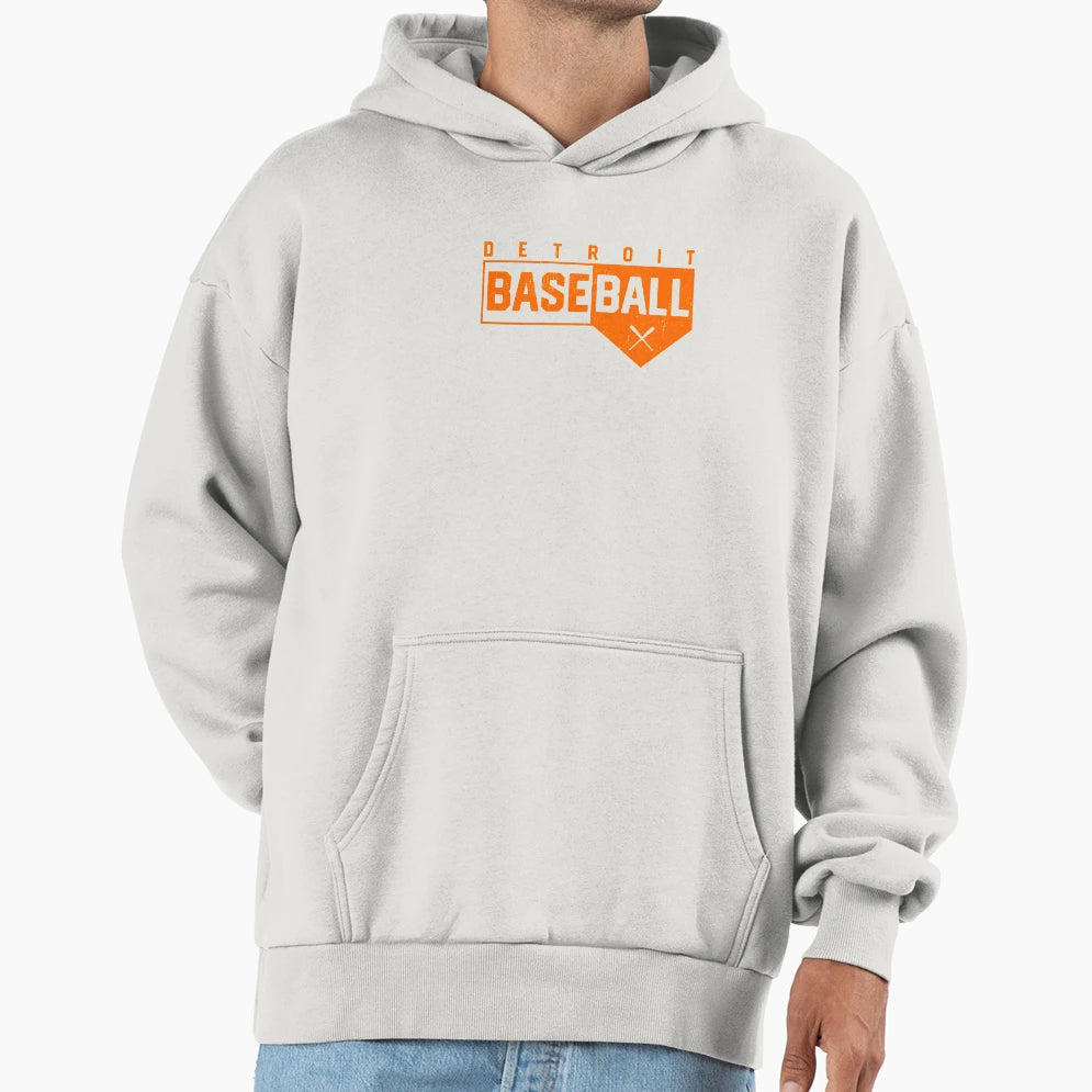 Detroit Baseball Home Plate Hoodie - Streetwear Style Unisex - T-Shirt, Sweatshirt, Hoodie