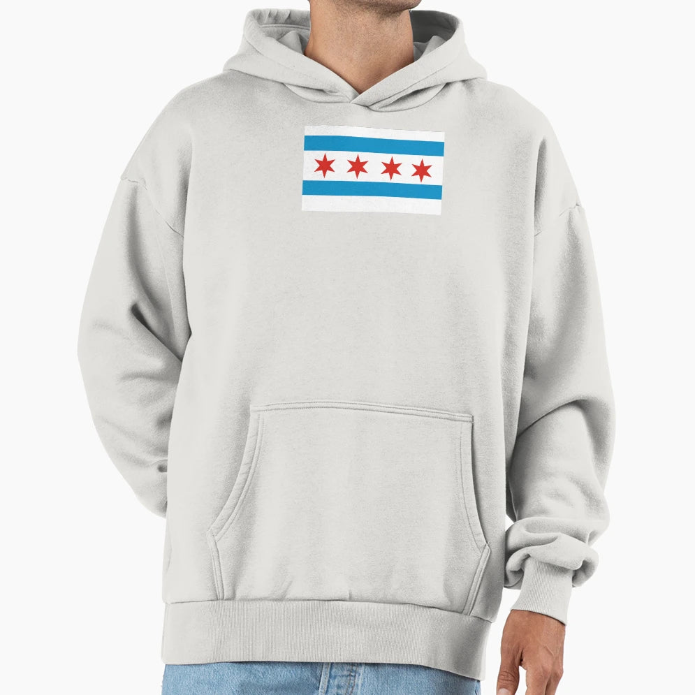 Chicago Flag Hoodie - Trendy Graphic Unisex - T-Shirt, Sweatshirt, Hoodie