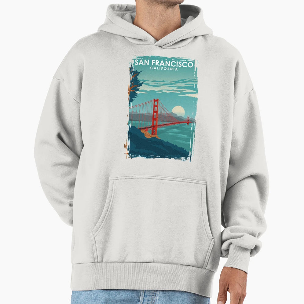 San Francisco California Travel Golden Hoodie - Novelty Apparel for Adults - T-Shirt, Sweatshirt, Hoodie