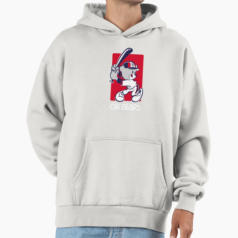 90S Batting Ob Bear Navy Hoodie - Aesthetic Graphic for Adults - T-Shirt, Sweatshirt, Hoodie