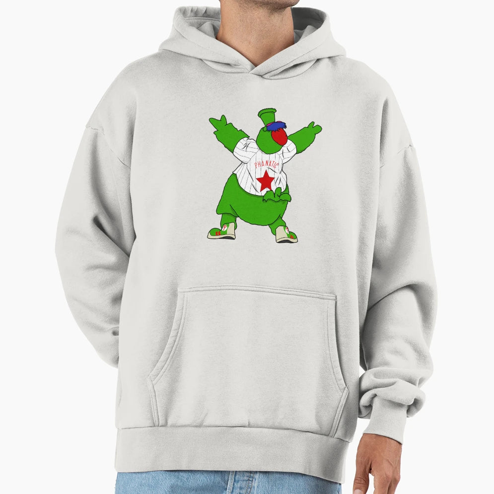 Phillie Phanatic Mascot Celebration Hoodie - Graphic Print for Adults - T-Shirt, Sweatshirt, Hoodie
