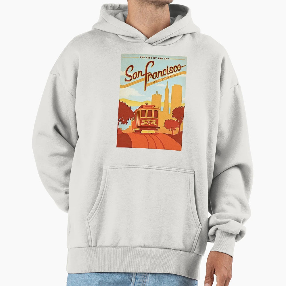 San Francisco Cable Car Travel California Hoodie - Minimalist Print Unisex - T-Shirt, Sweatshirt, Hoodie