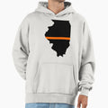 Illinois Thin Orange Line Hoodie - Graphic Print Men Women - T-Shirt, Sweatshirt, Hoodie