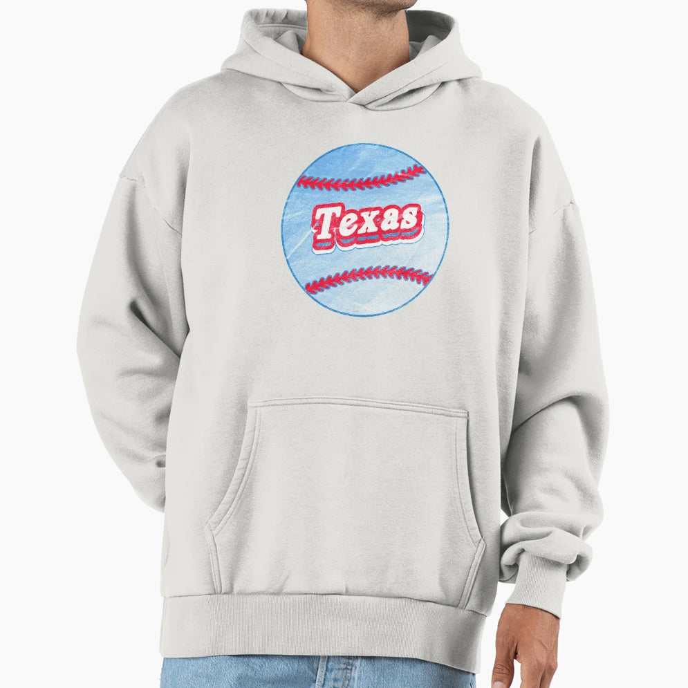 Texas Baseball Hoodie - Aesthetic Graphic for Adults - T-Shirt, Sweatshirt, Hoodie