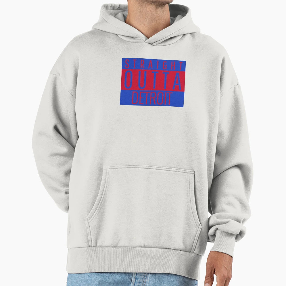 Straight Outta Detroit Basketball Hoodie - Trendy Graphic Unisex - T-Shirt, Sweatshirt, Hoodie