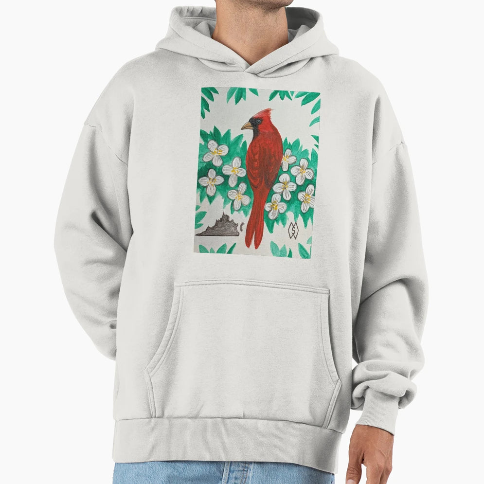 Virginia State Bird And Flower Cardinal Hoodie - Graphic Print Men Women - T-Shirt, Sweatshirt, Hoodie