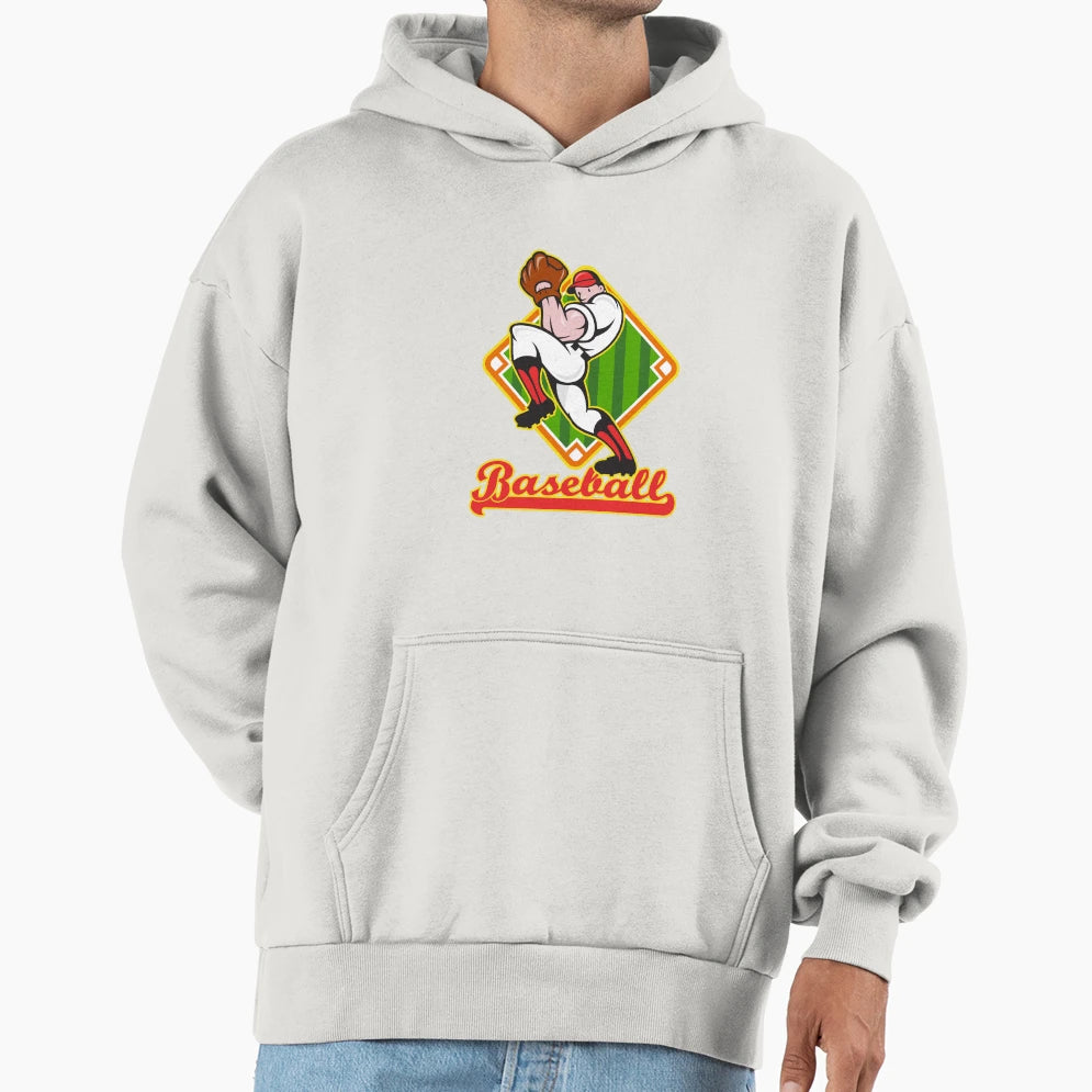 Baseball Pitcher Player Pitching Diamond Hoodie - Unique Graphic Unisex - T-Shirt, Sweatshirt, Hoodie