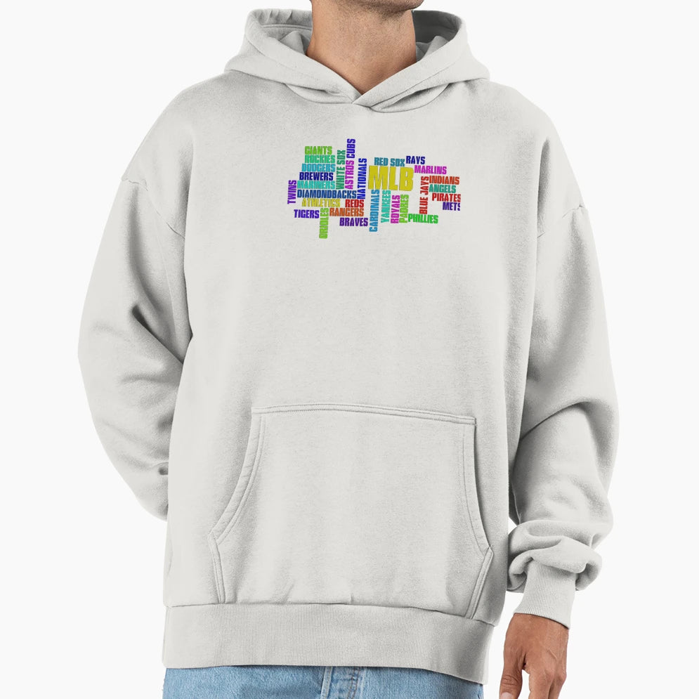 Mlb Team Typography Hoodie - Custom Art Print for Adults - T-Shirt, Sweatshirt, Hoodie