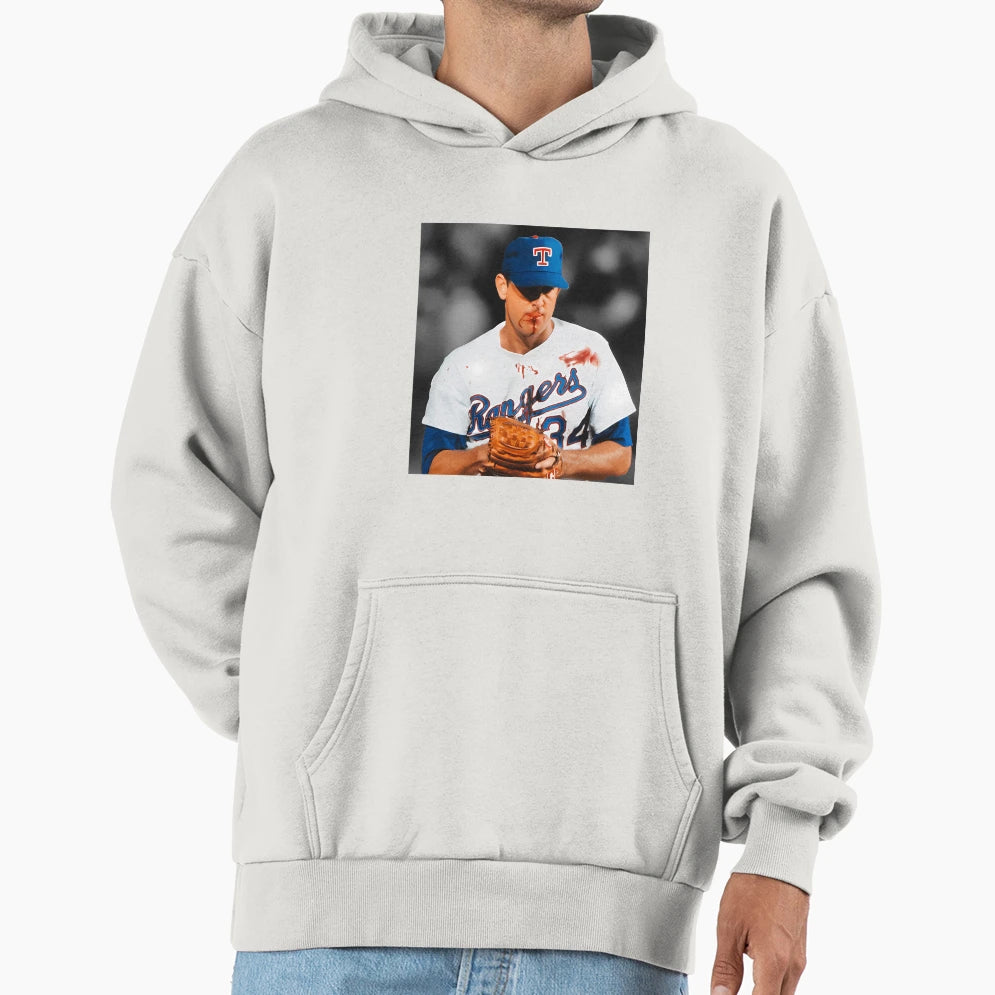 Nolan Ryan Bloody Lip Hoodie - Novelty Apparel Men Women - T-Shirt, Sweatshirt, Hoodie