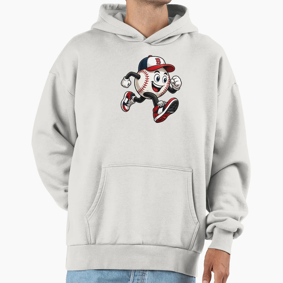 Funny Running Baseball Sports Character Hoodie - Graphic Print Men Women - T-Shirt, Sweatshirt, Hoodie
