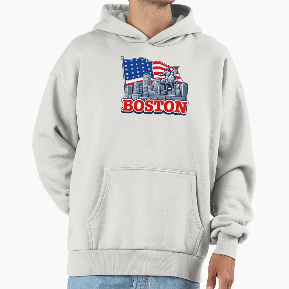 Great Patriot City Boston Hoodie - Aesthetic Graphic for Adults - T-Shirt, Sweatshirt, Hoodie