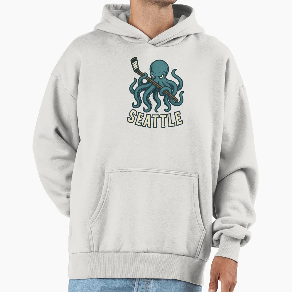 Seattle Kraken Beast Hockey Fan Art Hoodie - Novelty Apparel Unisex - T-Shirt, Sweatshirt, Hoodie