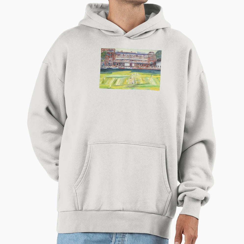 Lords Cricket Ground Original Oil Painting Hoodie - Novelty Apparel Unisex - T-Shirt, Sweatshirt, Hoodie