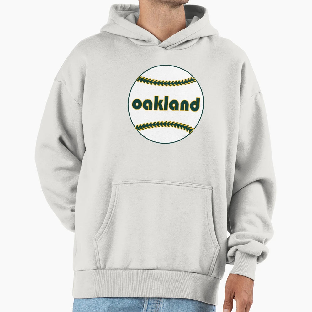 Oakland Throwback Baseball Hoodie - Minimalist Print for Adults - T-Shirt, Sweatshirt, Hoodie