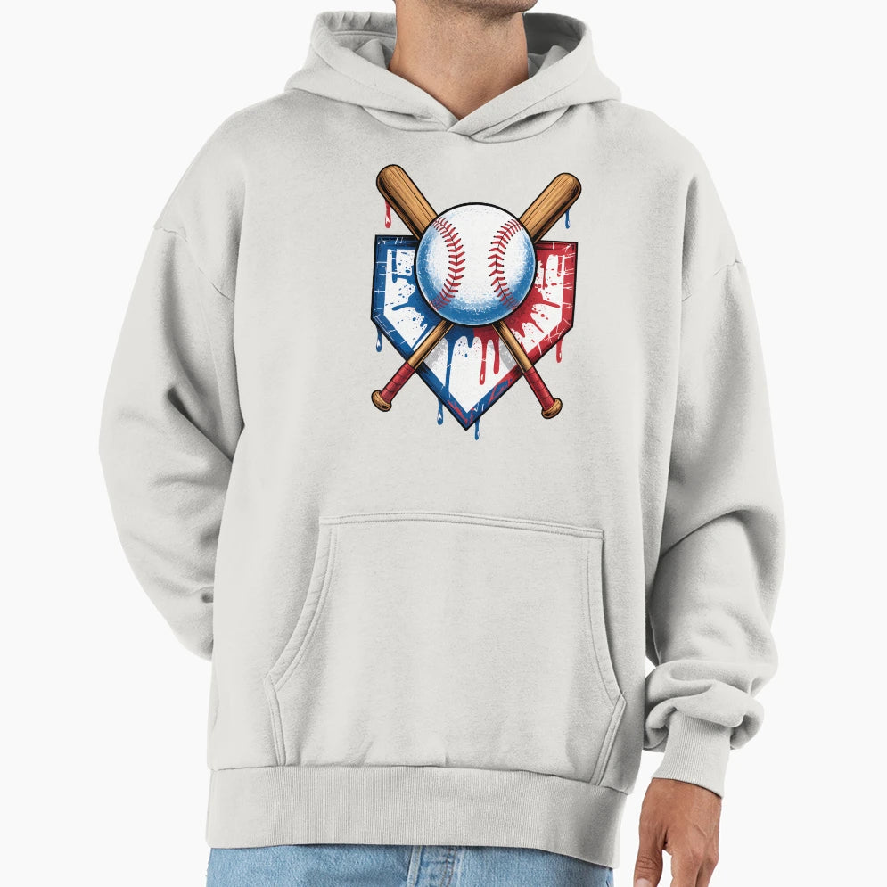 American Flag Baseball Fans Ball Bat And Hoodie - Custom Art Print Unisex - T-Shirt, Sweatshirt, Hoodie