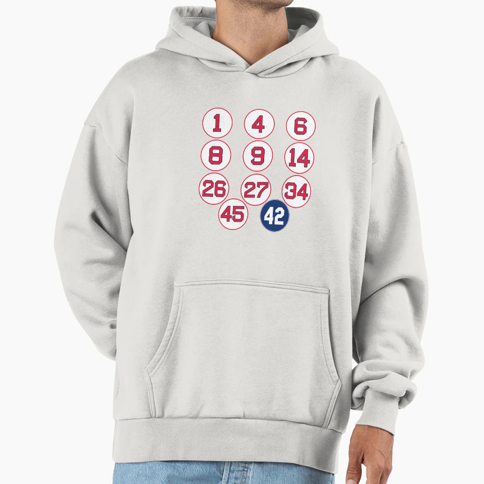 Sox Retired Numbers Hoodie - Graphic Print Men Women - T-Shirt, Sweatshirt, Hoodie