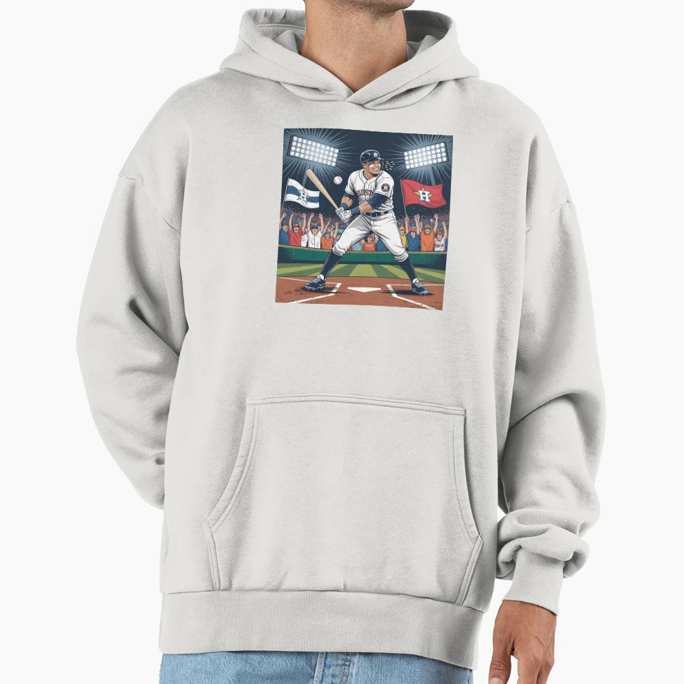 Houston Baseball Hero Power Hit Home Hoodie - Aesthetic Graphic Unisex - T-Shirt, Sweatshirt, Hoodie