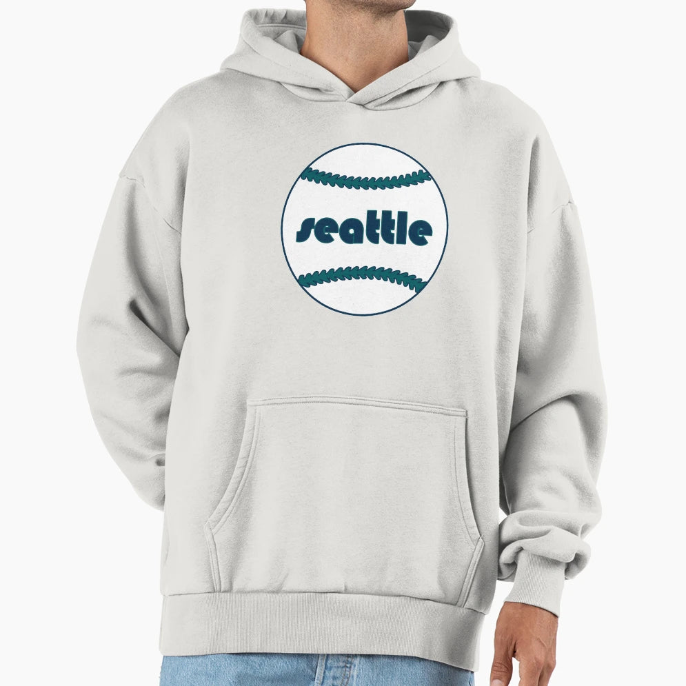 Seattle Throwback Baseball Hoodie - Unique Graphic Unisex - T-Shirt, Sweatshirt, Hoodie