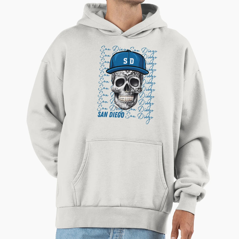 San Diego Sugar Skull Hoodie - Casual Everyday Wear Men Women - T-Shirt, Sweatshirt, Hoodie