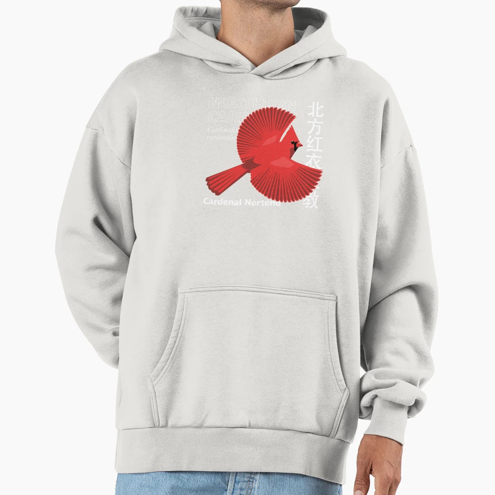 Colourful Bird Northern Cardinal Flying Hoodie - Novelty Apparel Men Women - T-Shirt, Sweatshirt, Hoodie