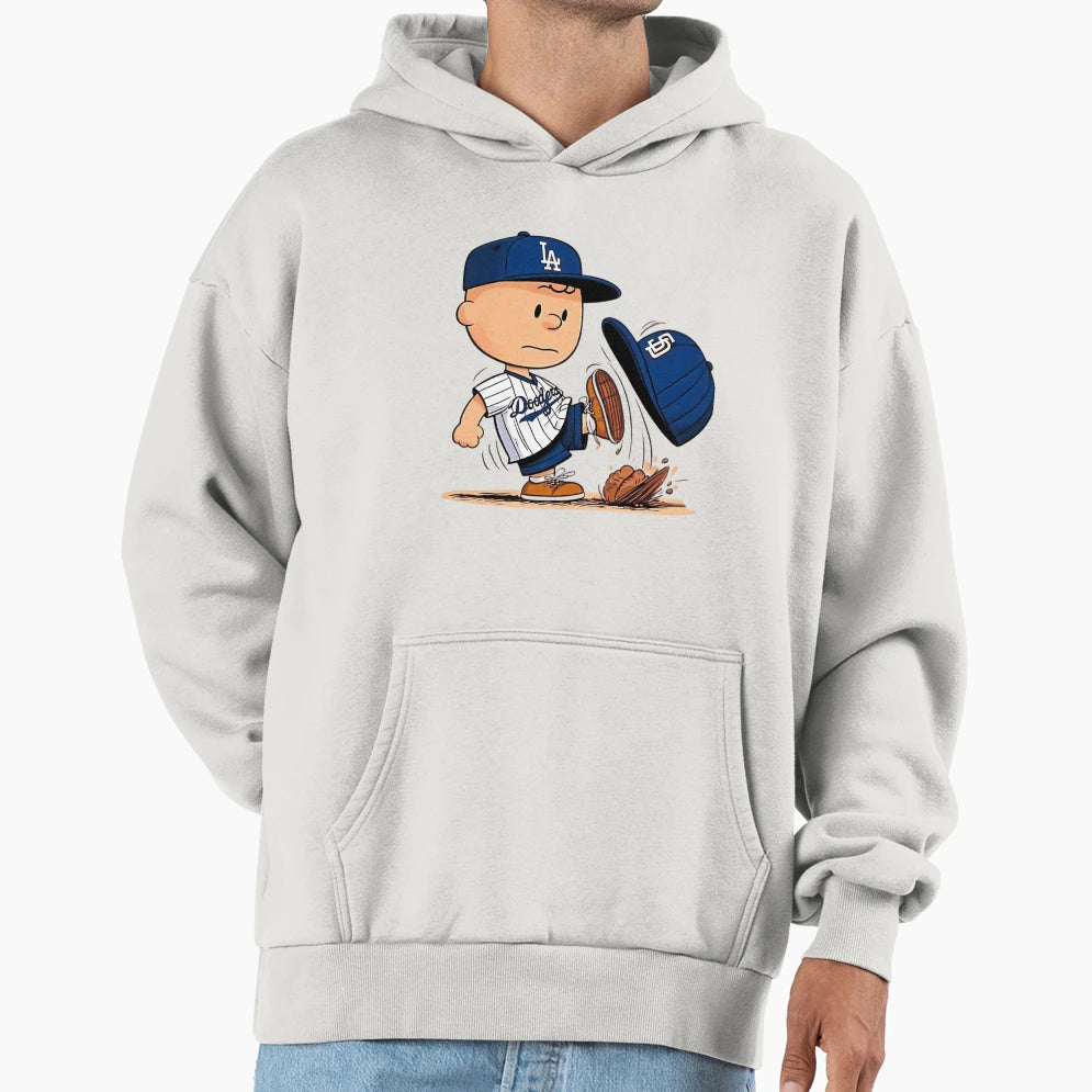 Charlie Brown Los Dodgers Mound Hoodie - Minimalist Print Unisex - T-Shirt, Sweatshirt, Hoodie