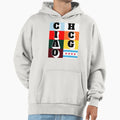 Chicago Typography Pattern Hoodie - Trendy Graphic Unisex - T-Shirt, Sweatshirt, Hoodie