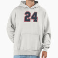 24 Navy Grey Red Sports Number Twenty Hoodie - Fun Novelty Design Unisex - T-Shirt, Sweatshirt, Hoodie