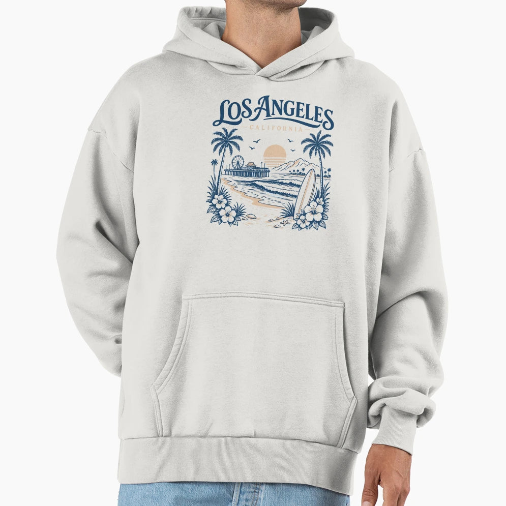 Los Angeles California Beach Hoodie - Casual Everyday Wear Men Women - T-Shirt, Sweatshirt, Hoodie