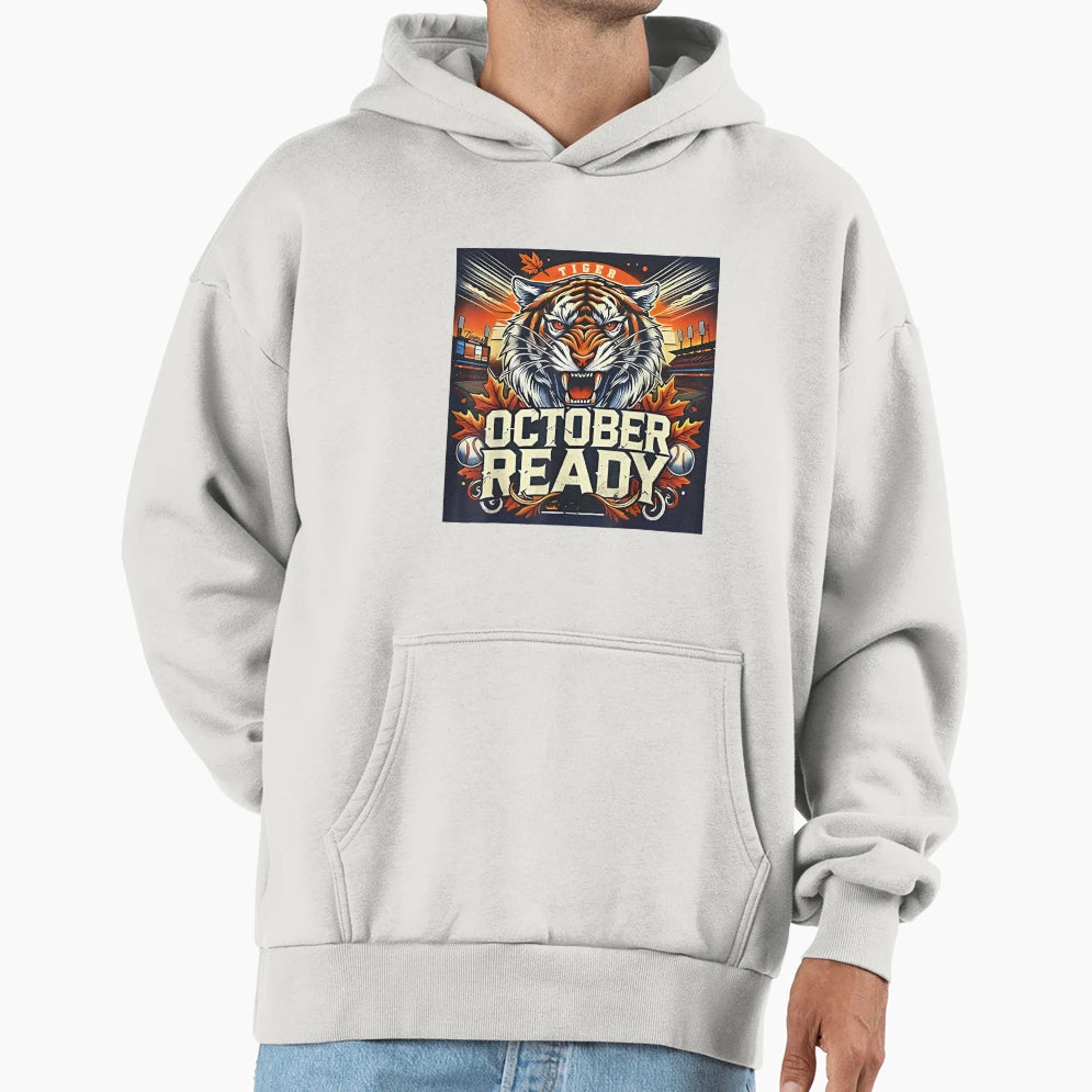 October Ready Baseball Tiger Fan Hoodie - Trendy Graphic Unisex - T-Shirt, Sweatshirt, Hoodie