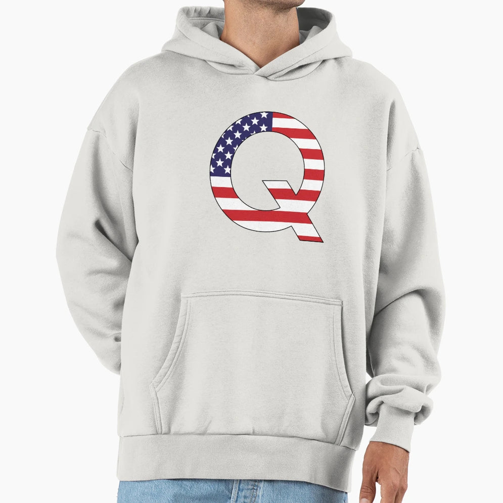 Most Patriotic Letter Alphabet Hoodie - Minimalist Print Unisex - T-Shirt, Sweatshirt, Hoodie