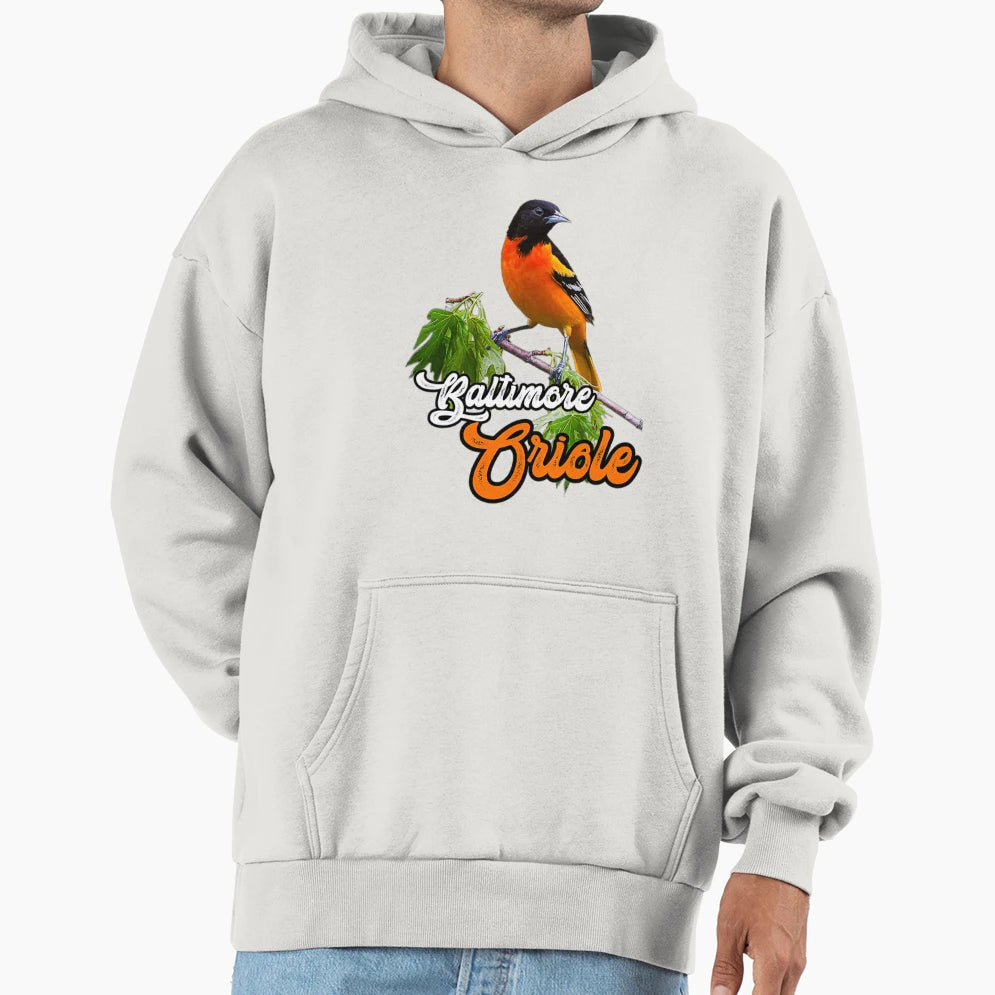 Baltimore Oriole Bird Hoodie - Graphic Print for Adults - T-Shirt, Sweatshirt, Hoodie