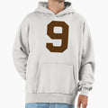 Number 9 Brown Nine Sports Number 9 Hoodie - Fun Novelty Design for Adults - T-Shirt, Sweatshirt, Hoodie