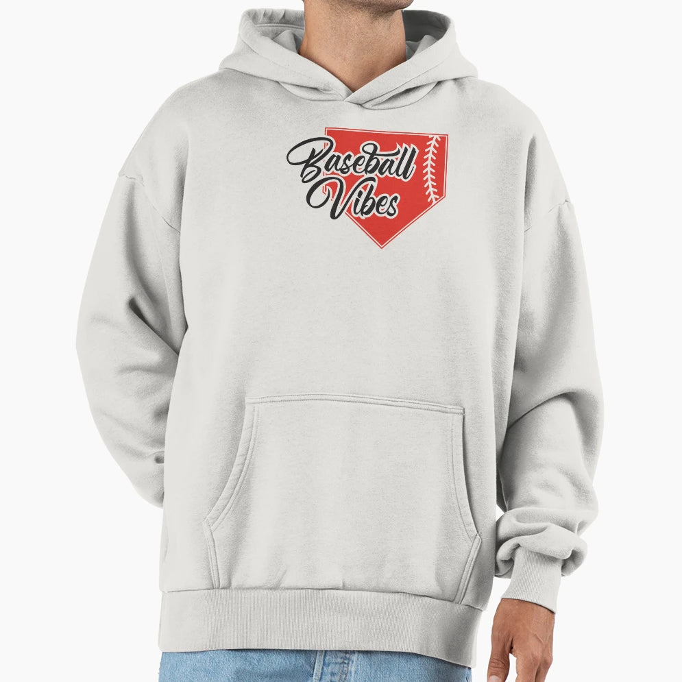 Baseball Vibes Hoodie - Unique Graphic Men Women - T-Shirt, Sweatshirt, Hoodie
