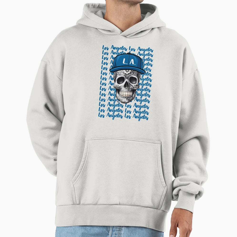Los Angeles Sugar Skull Hoodie - Unique Graphic Men Women - T-Shirt, Sweatshirt, Hoodie