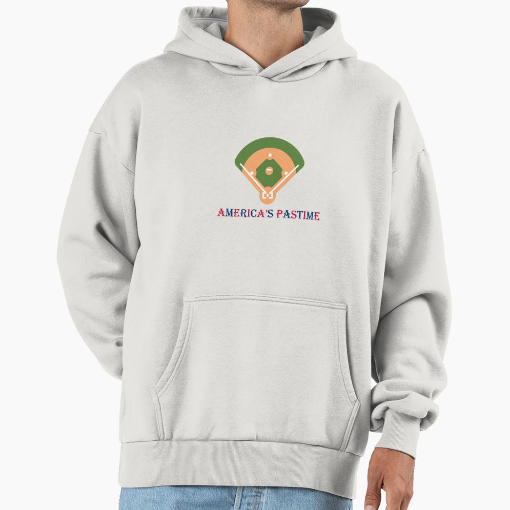 Baseball Americas Pastime Hoodie - Fun Novelty Design for Adults - T-Shirt, Sweatshirt, Hoodie