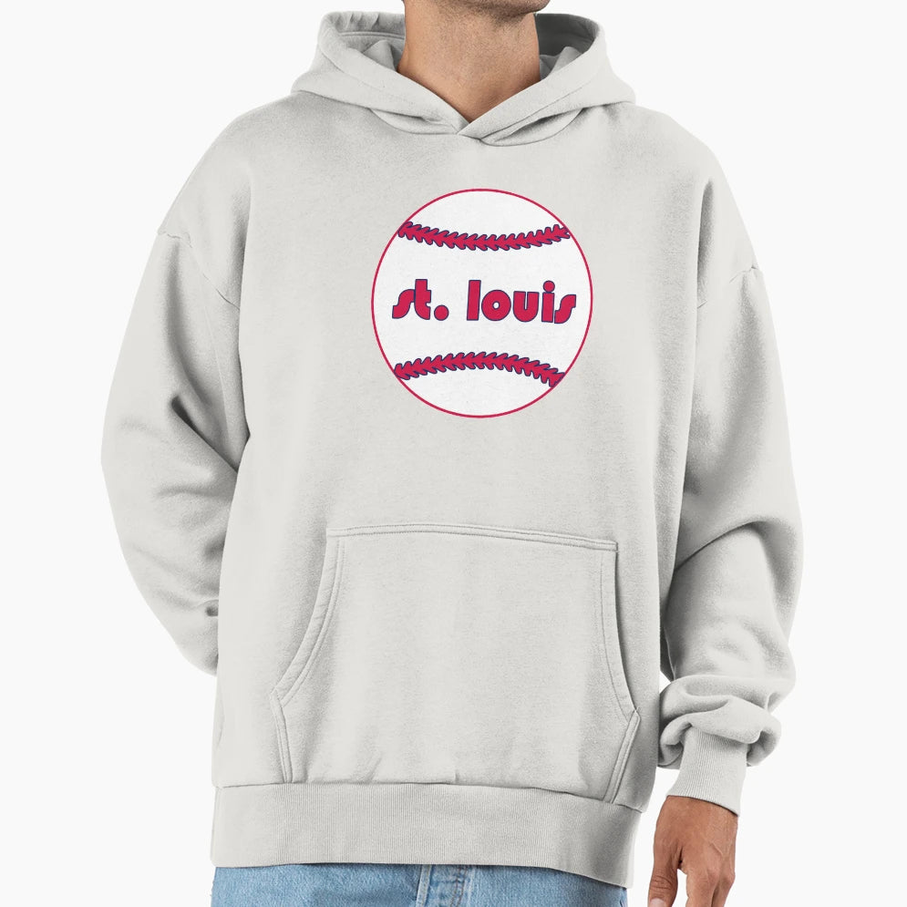 St Louis Throwback Baseball Hoodie - Casual Everyday Wear Men Women - T-Shirt, Sweatshirt, Hoodie