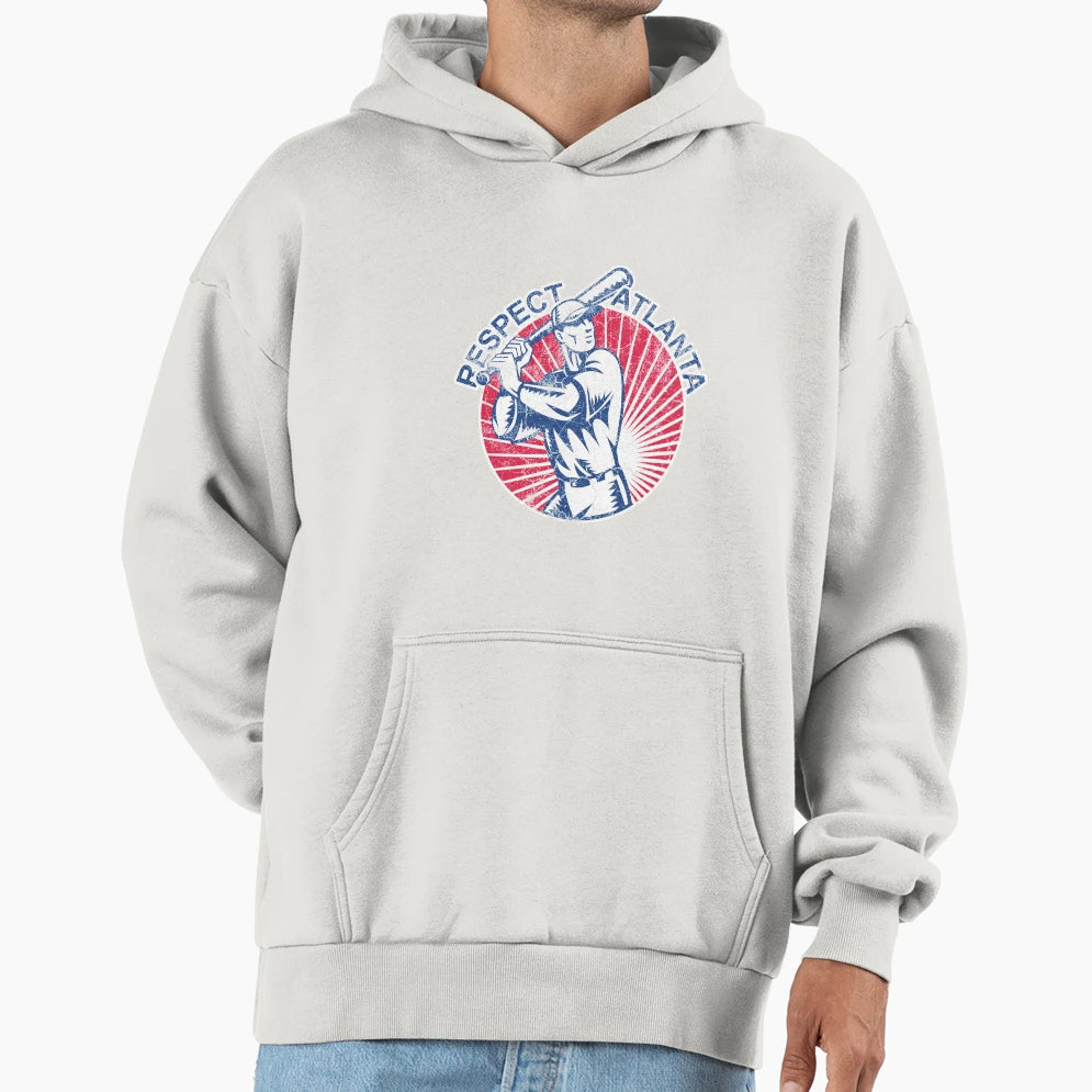 Respect Atlanta Distressed Hoodie - Fun Novelty Design for Adults - T-Shirt, Sweatshirt, Hoodie