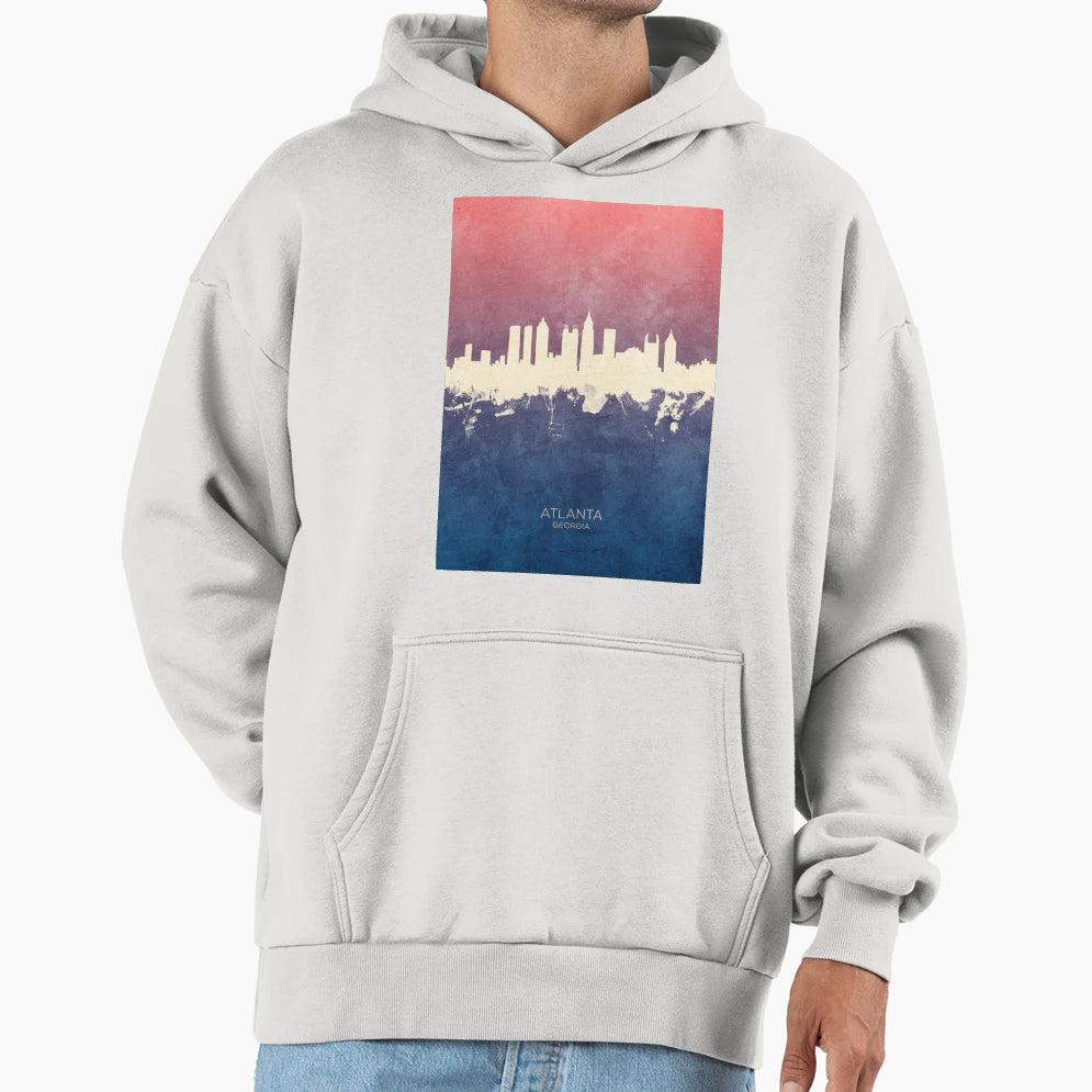 Atlanta Georgia Skyline Hoodie - Aesthetic Graphic Men Women - T-Shirt, Sweatshirt, Hoodie