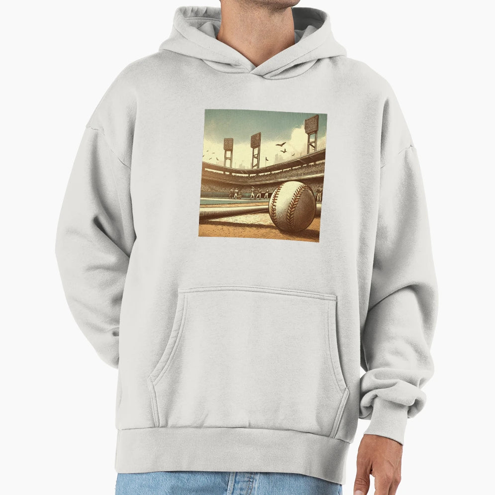 Baseball View Hoodie - Minimalist Print Unisex - T-Shirt, Sweatshirt, Hoodie