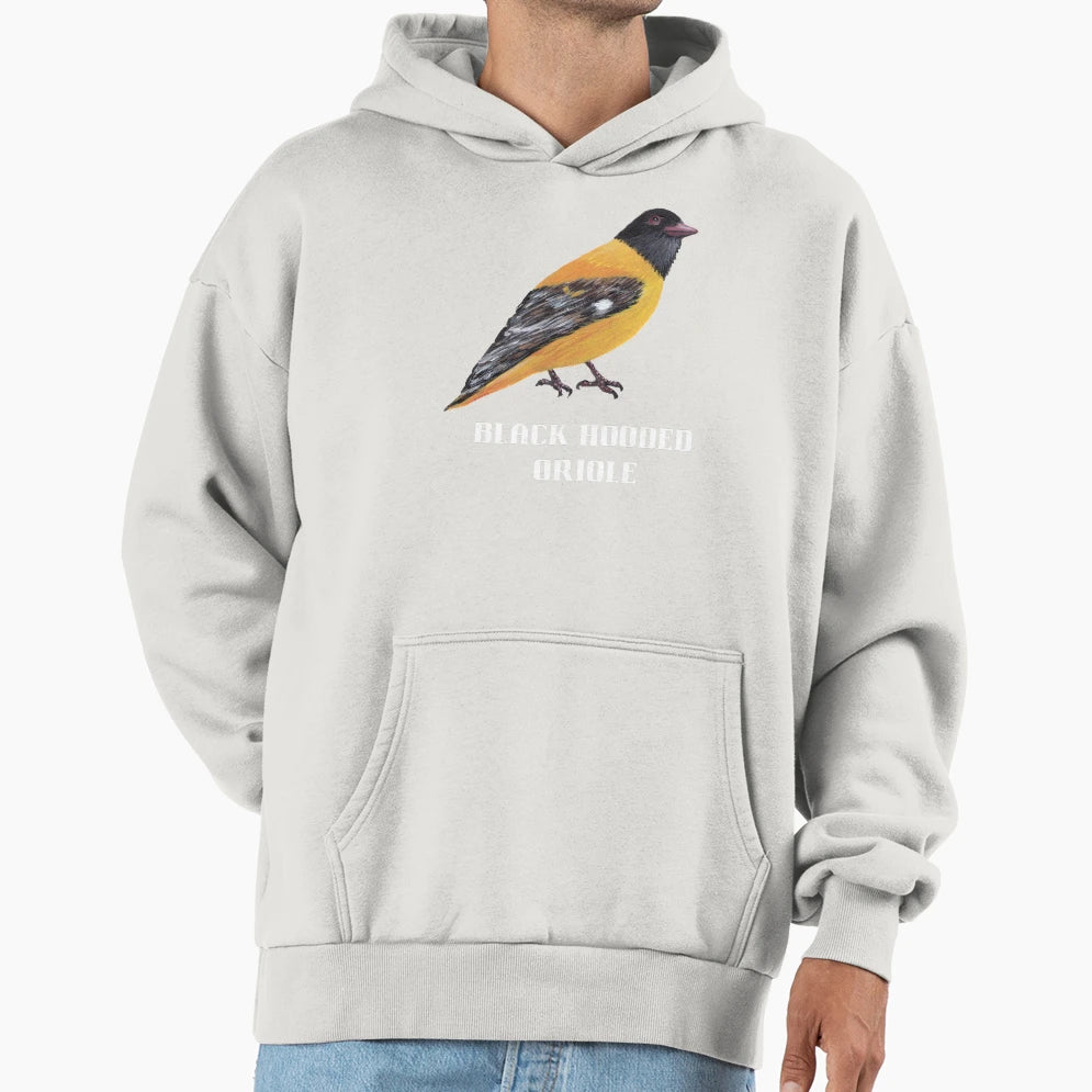 Black Hooded Oriole Hoodie - Minimalist Print Men Women - T-Shirt, Sweatshirt, Hoodie