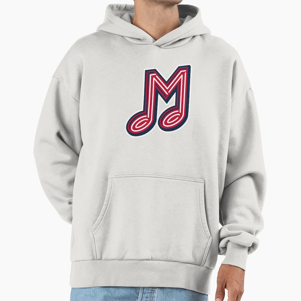 Memphis Music Note M Logo Hoodie - Casual Everyday Wear Men Women - T-Shirt, Sweatshirt, Hoodie
