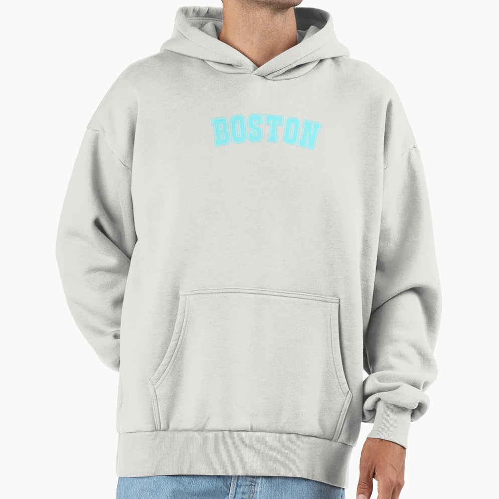 Boston Massachusetts Hoodie - Minimalist Print for Adults - T-Shirt, Sweatshirt, Hoodie