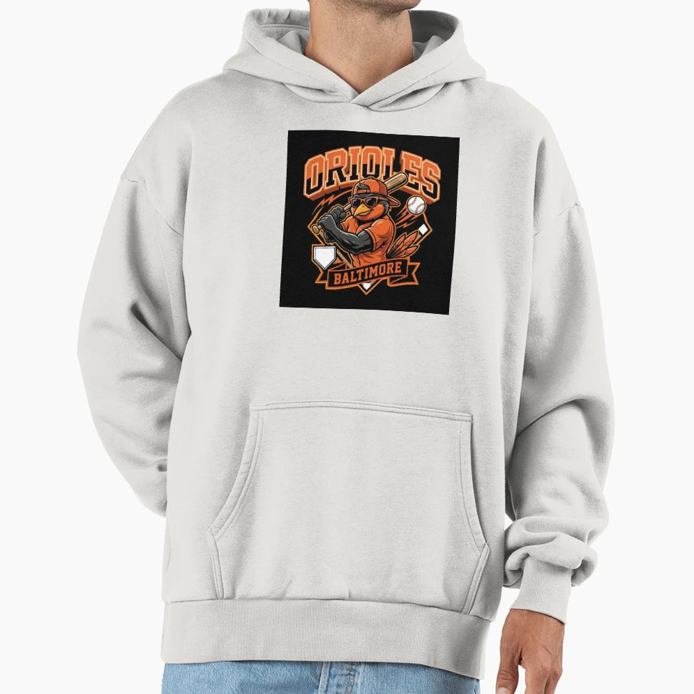 Bird Baseball Player Batter Mascot Hoodie - Casual Everyday Wear Unisex - T-Shirt, Sweatshirt, Hoodie