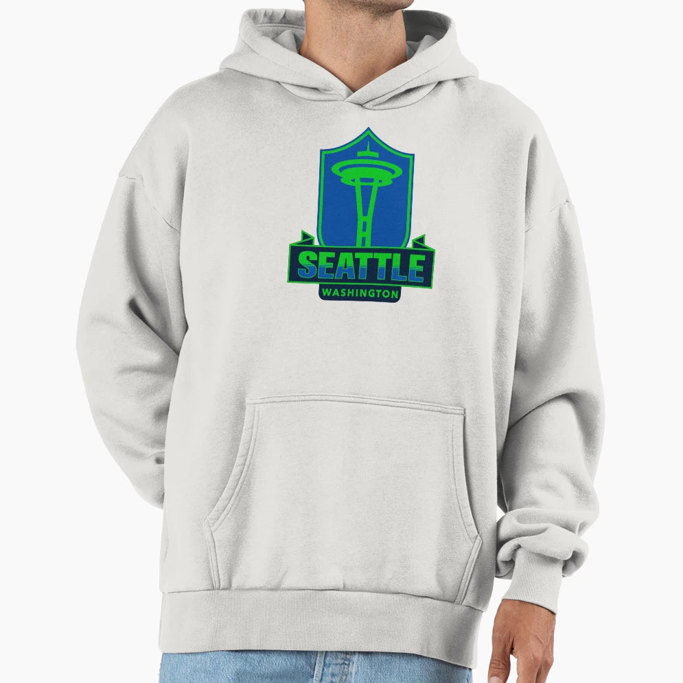 Seattle Space Needle Hoodie - Custom Art Print Men Women - T-Shirt, Sweatshirt, Hoodie