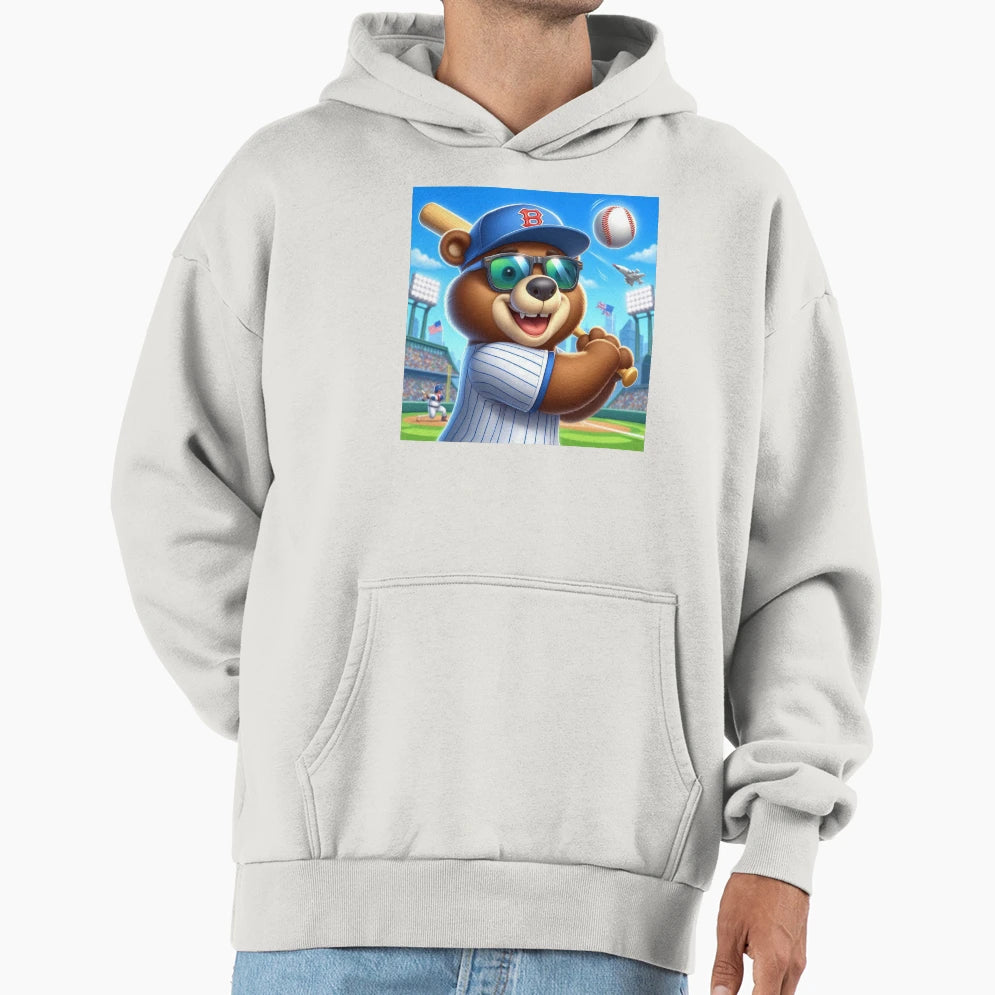 Baseball Bear Hoodie - Graphic Print Unisex - T-Shirt, Sweatshirt, Hoodie