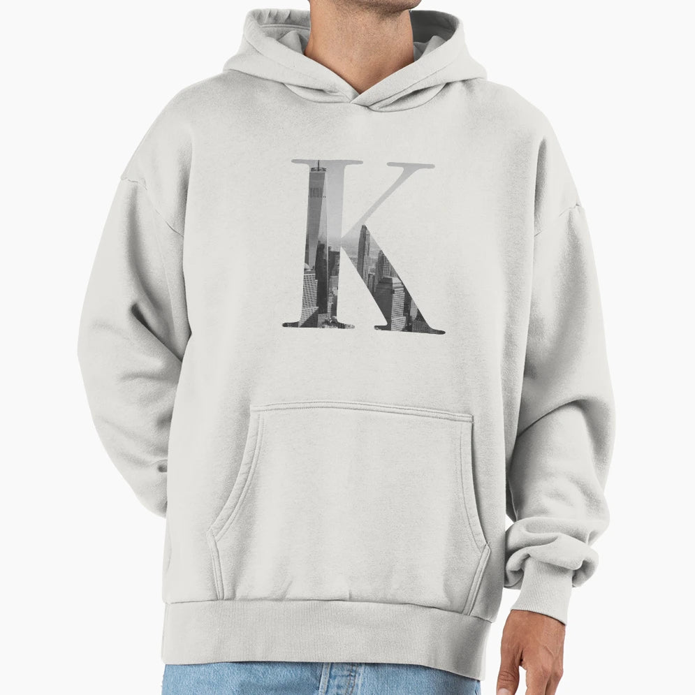 New York Letter K Hoodie - Aesthetic Graphic for Adults - T-Shirt, Sweatshirt, Hoodie